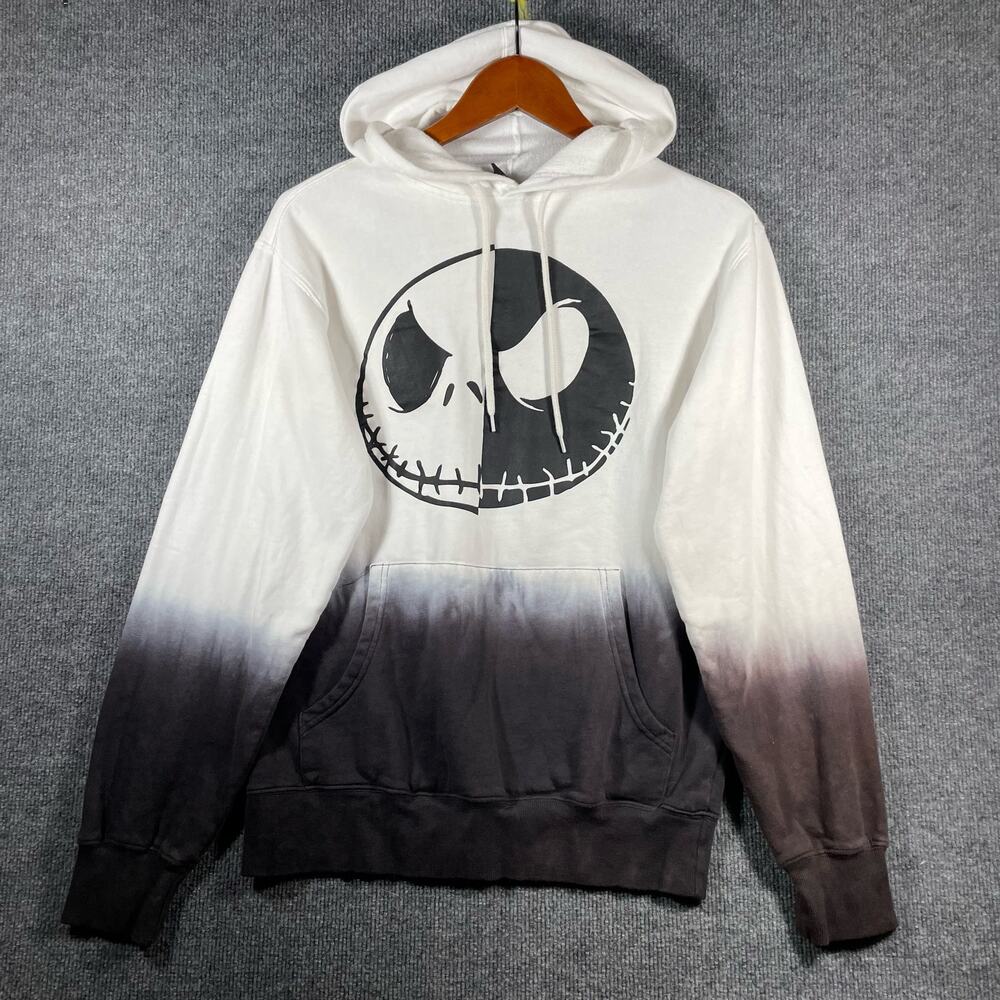 The Nightmare Before Christmas Hoodie Adult Small White/Black Jack Skeleton
